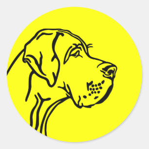 Adesivo Retrato de cabeça do Dogue Alemão
