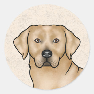 Adesivo Retrato de Cachorro de Labrador Amarelo Retriever