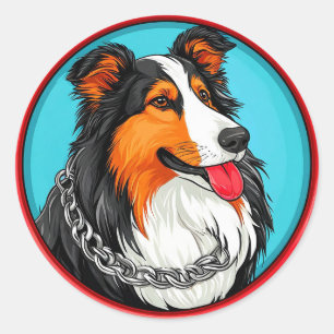 Adesivo Retrato de Cachorro Estilo Artístico Ornamentado