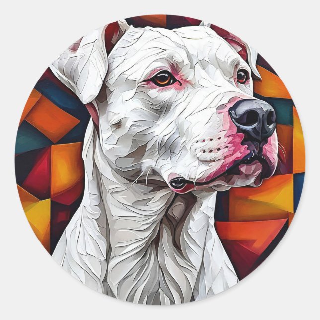 Adesivo retrato de cachorro fofo (Frente)