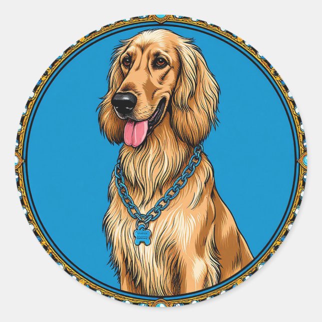 Adesivo Retrato de Cachorro no Quadro do Ornamentado (Frente)