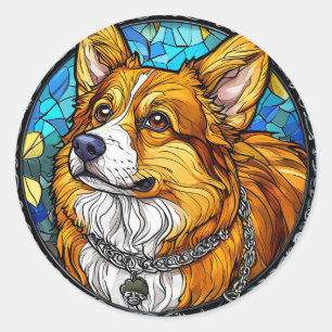 Adesivo Retrato de Cão Corgi