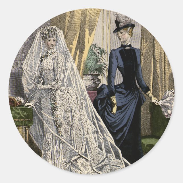 Adesivo Retrato de casamento vintage, Noiva Vitoriana (Frente)