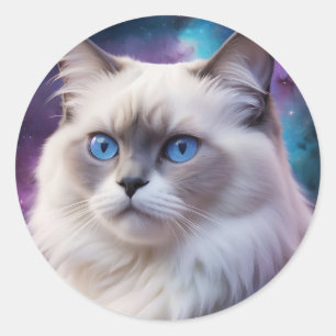 Adesivo Retrato de Gato Birman Celestial