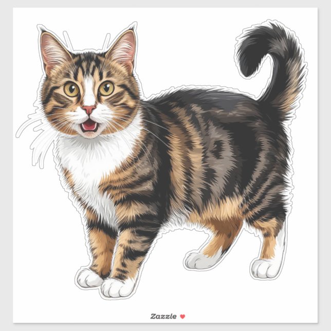 Adesivo Retrato de Gato em Closeup (Folha)