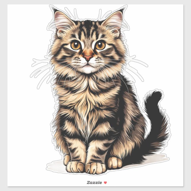 Adesivo Retrato de Gato em Closeup (Folha)