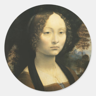 Adesivo Retrato de Ginevra Benci de Leonardo da Vinci