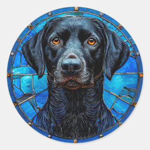 Adesivo Retrato de Labrador Preto 🐾 Arte de Amante de Cãe