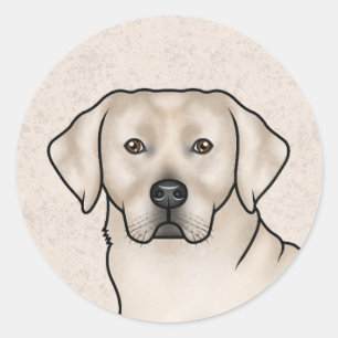 Adesivo Retrato de Labrador Retriever Creme Cachorro Lab F