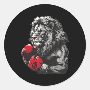 Adesivo Retrato de Leão de Boxe Motivo Vida Selvagem Kickb