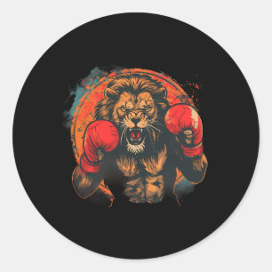Adesivo Retrato de Leão de Boxe Motivo Vida Selvagem Kickb