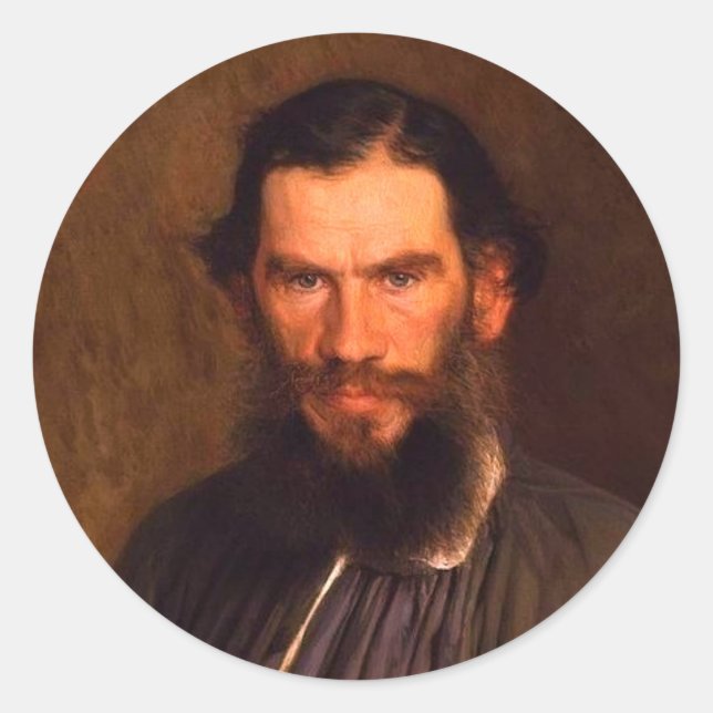 Adesivo Retrato de Leo Tolstoy (por Ivan Kramskoi, 1873) (Frente)