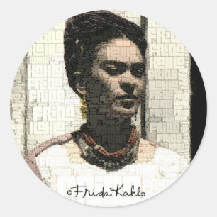 Adesivo Retrato de matéria têxtil de Frida Kahlo