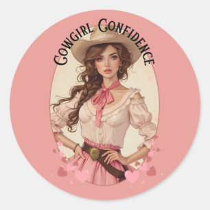 Adesivo Retrato de Moda Western Cowgirl Coquete