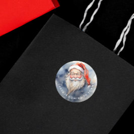Adesivo Retrato de Papai Noel Vermelho e Branco Adorável e