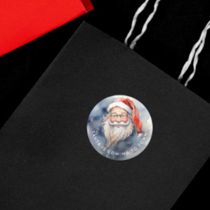 Adesivo Retrato de Papai Noel Vermelho e Branco Adorável e