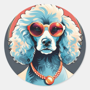 Adesivo Retrato de Poodle Elegante