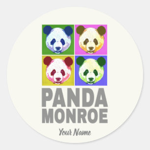 Adesivo Retrato de Pop de Arte do Urso Panda Monroe