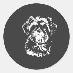 Adesivo Retrato de Shih Tzu Roupas Minimalistas