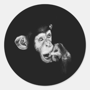 Adesivo Retrato de um chimpanzé do pensador