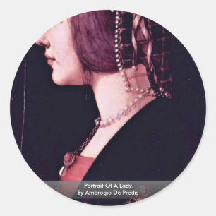 Adesivo Retrato de uma senhora, por Ambrogio De Predis