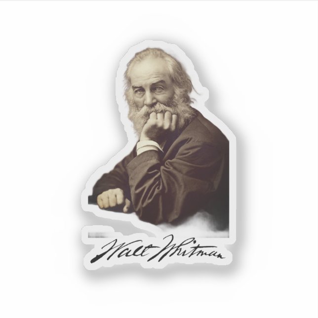 Adesivo Retrato de Walt Whitman (Frente)
