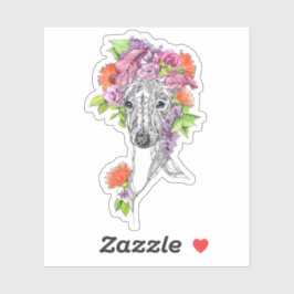 Adesivo Retrato do cão-de-bico-branco italiano retrata flo