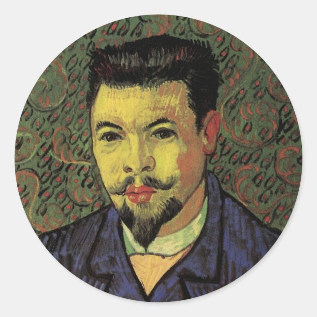 Adesivo Retrato do Doutor Felix Rey por Vincent van Gogh (Frente)