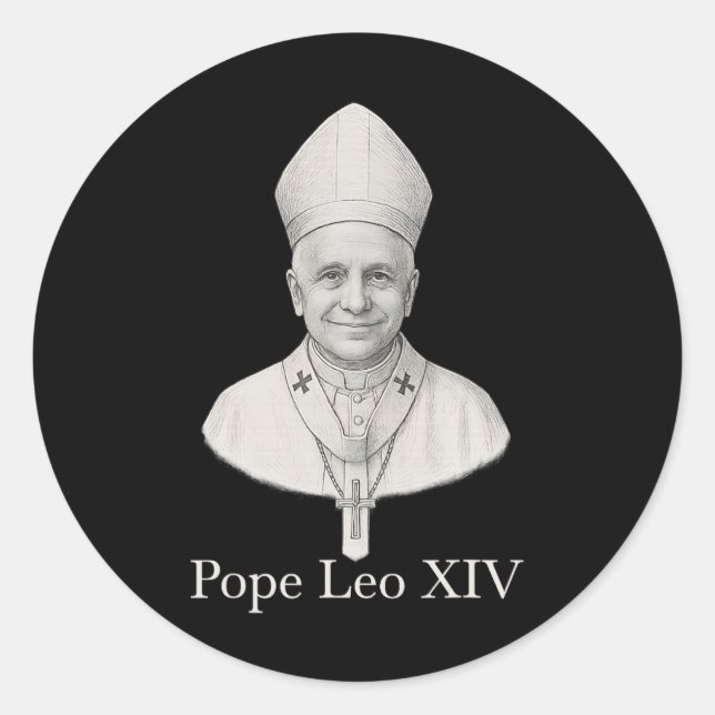 Adesivo Retrato do Papa Leo Xiv (Frente)