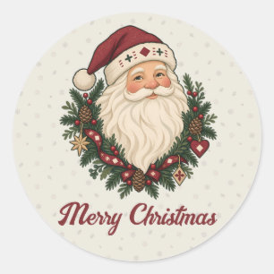 Adesivo Retrato do Papai Noel Nórdico de Natal com Férias 
