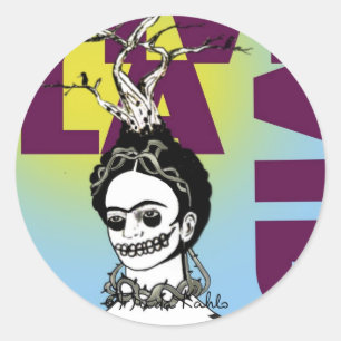 Adesivo Retrato do pop art de Frida Kahlo