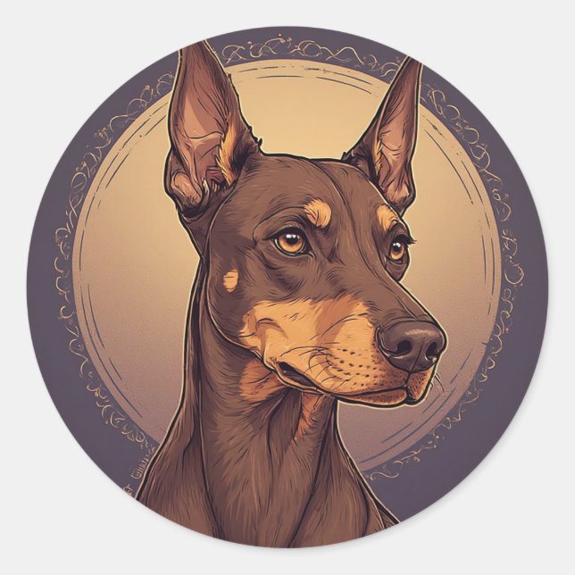 Adesivo Retrato Doberman Real (Frente)