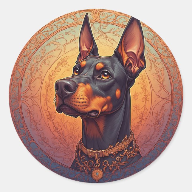 Adesivo Retrato Doberman Real (Frente)