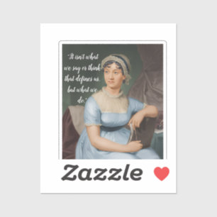 Adesivo retrato e citação de Jane Austen