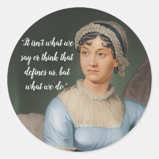 Adesivo retrato e citação de Jane Austen