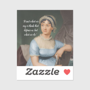 Adesivo retrato e citação de Jane Austen
