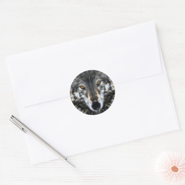 Adesivo Retrato Inspirativo Woodland Wolf (Envelope)