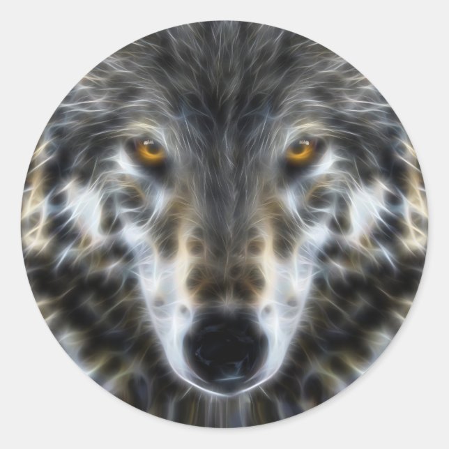 Adesivo Retrato Inspirativo Woodland Wolf (Frente)