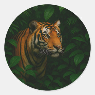 Adesivo Retrato Majestoso do Tigre de Bengala na Selva Vid