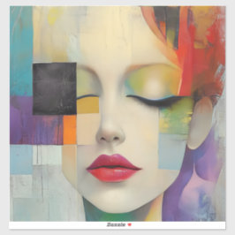 Adesivo Retrato no Surrealismo do Bloco de Cor