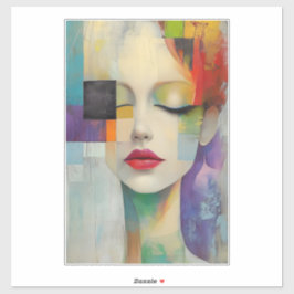 Adesivo Retrato no Surrealismo do Bloco de Cor