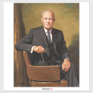 Adesivo Retrato oficial de Dwight Eisenhower na Casa Branc