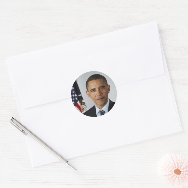 Adesivo Retrato Oficial do Presidente Barack Obama 1rua (Envelope)
