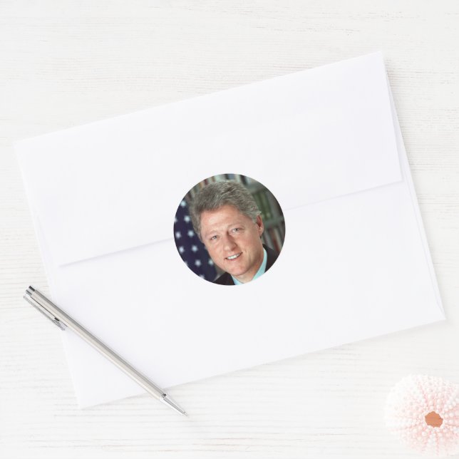 Adesivo Retrato Oficial do Presidente Bill Clinton (Envelope)
