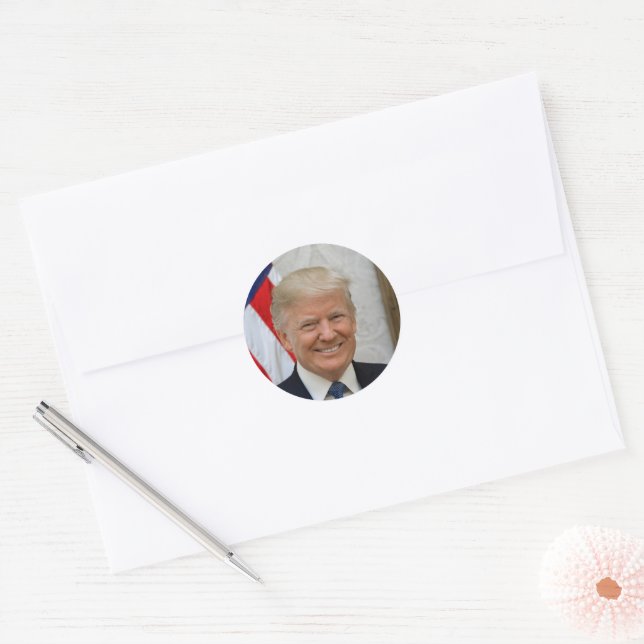 Adesivo Retrato Oficial do Presidente Donald Trump 2017 (Envelope)