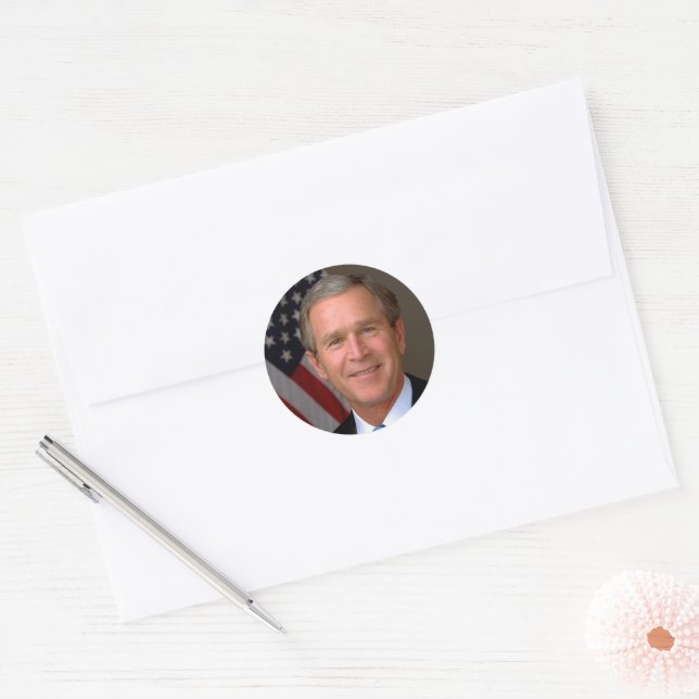 Adesivo Retrato Oficial do Presidente George W Bush (Envelope)
