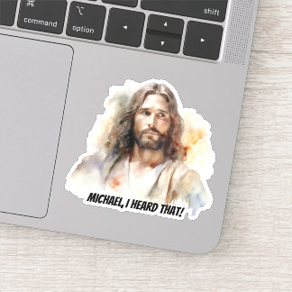 Adesivo Retrato personalizável de Jesus - ouvi isso