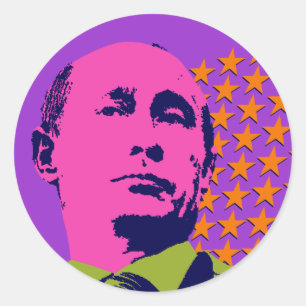 Adesivo Retrato Pop Art Rosa de Putin