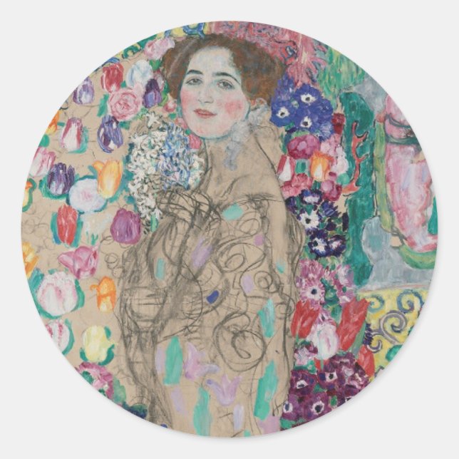 Adesivo Retrato póstumo de Ria Munk por Gustav Klimt (Frente)