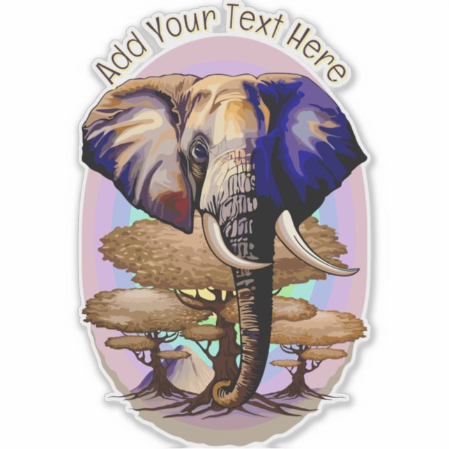 Adesivo Retrato Surreal do Elefante Africano (Frente)